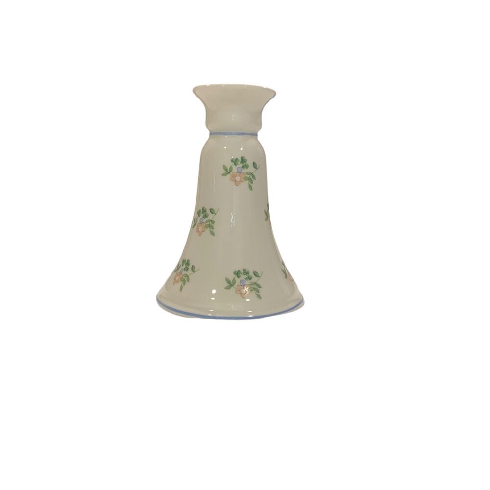 Vintage Royal Tara Pink Floral Bone China Pillar Candle Holder Ireland Cottage